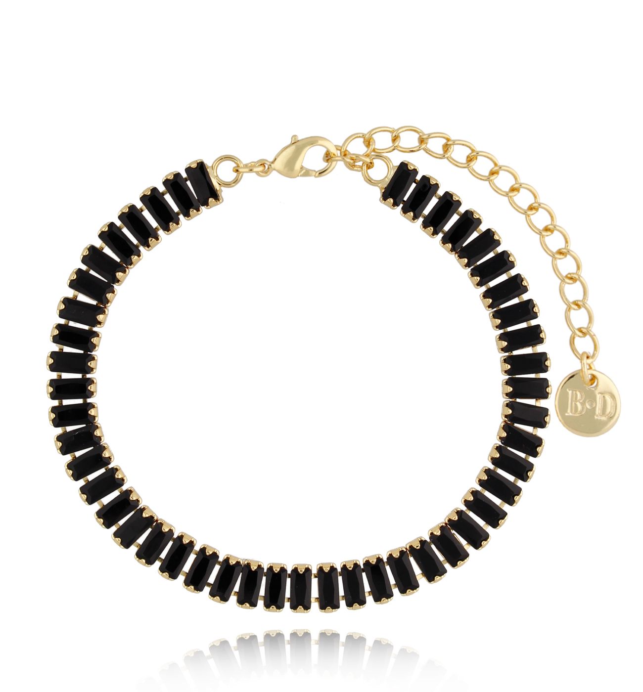 Bransoletka z czarnymi kryształkami BSS0225 - By Dziubeka