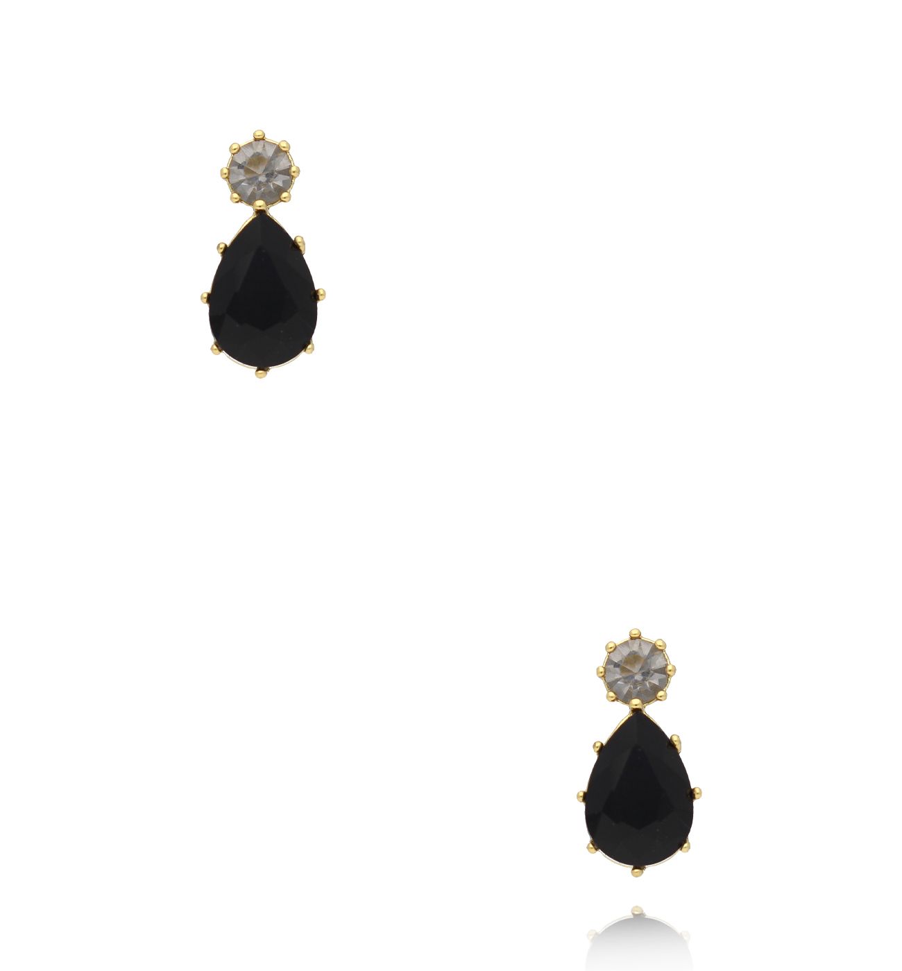Kolczyki z czarnym kryształkiem - By Dziubeka