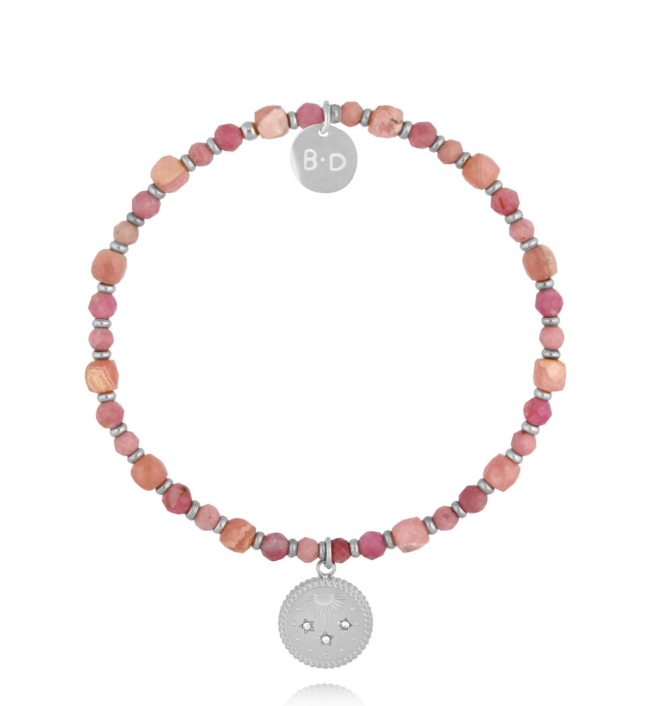 Bransoletka z rodochrozytami i turmalinami - By Dziubeka