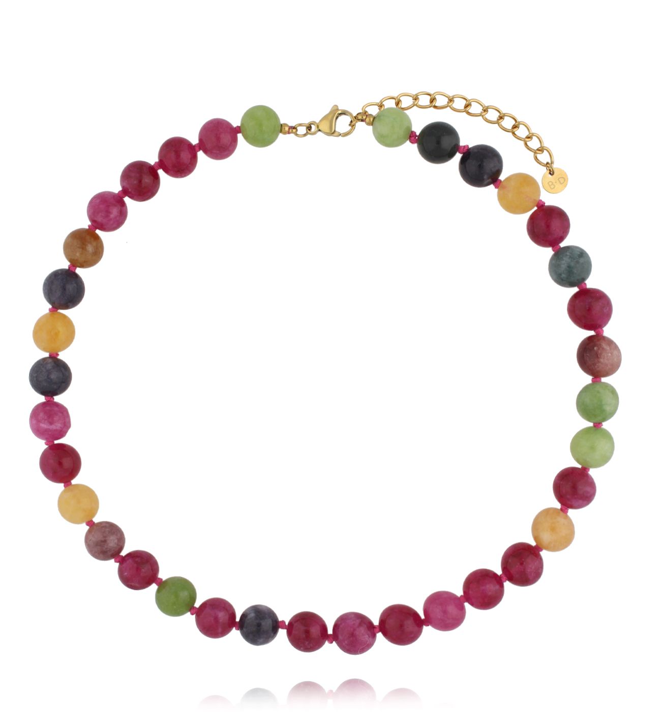 Naszyjnik z wielobarwnych jadeitów - By Dziubeka