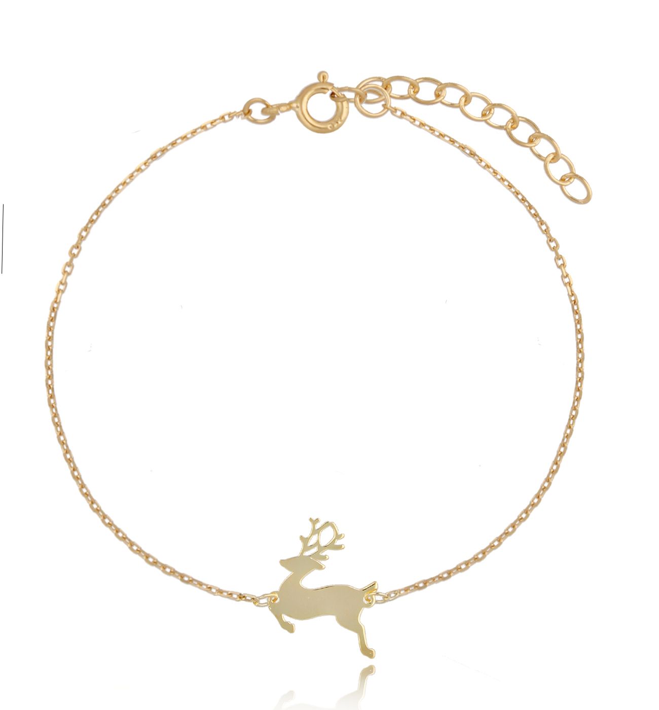 Bransoletka pozłacana z jelonkiem I Love Christmas BSE0138