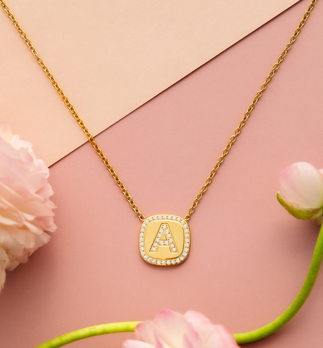 Naszyjnik z literką A złoty NSA1415