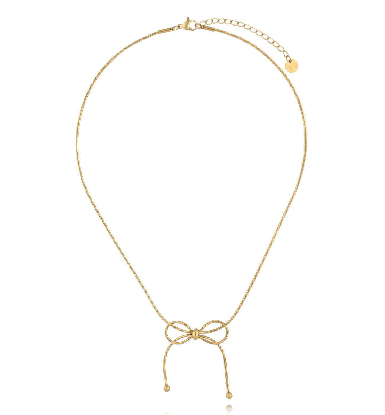 Naszyjnik z kokardką złoty NSY0458