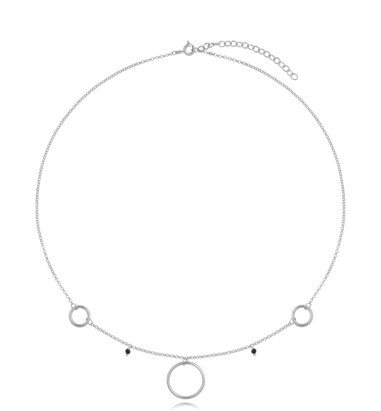 Naszyjnik srebrny z kółeczkami Dina NSE0141