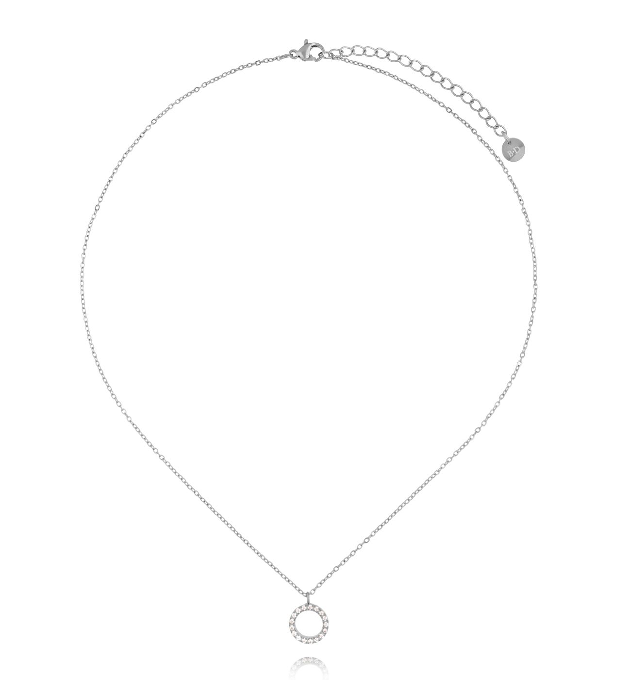 Naszyjnik srebrny z okręgiem z cyrkonii - By Dziubeka