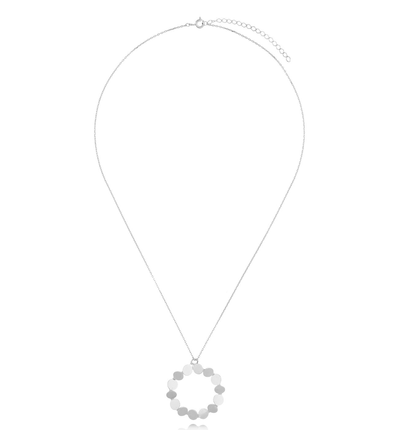 Naszyjnik srebrny z okrągłą zawieszką Marielle NSE0175