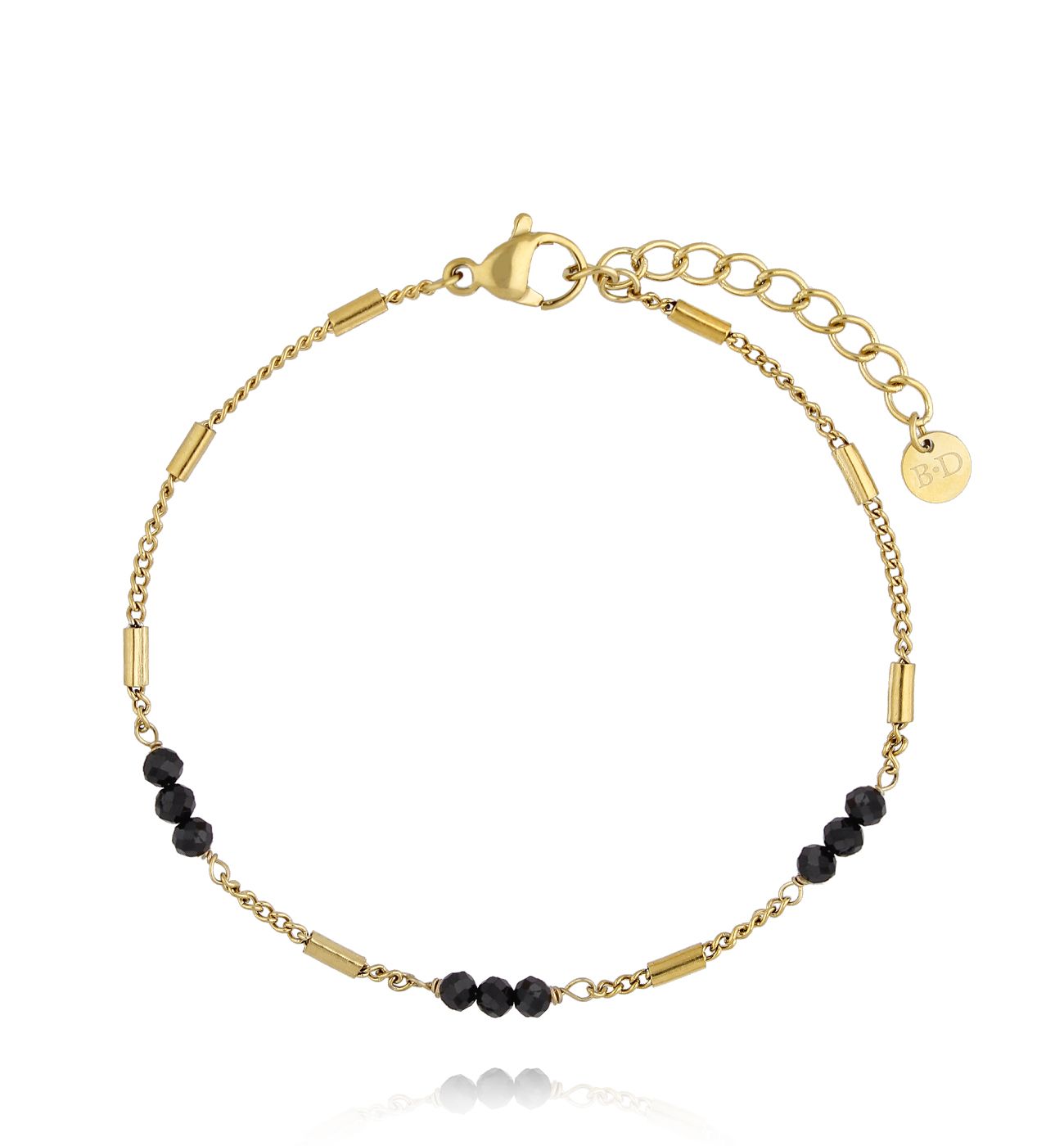 Bransoletka z czarnymi agatami Blessing BPA0479