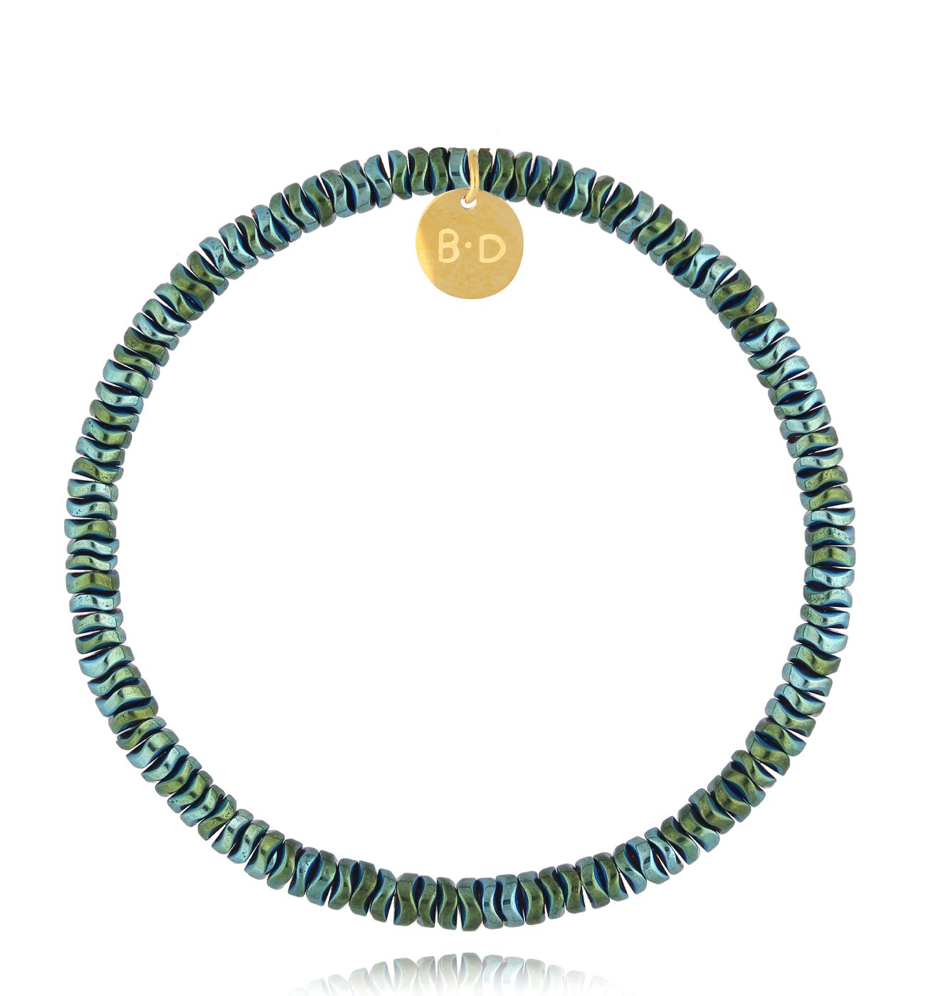 Bransoletka z zielonymi hematytami Dark - By Dziubeka