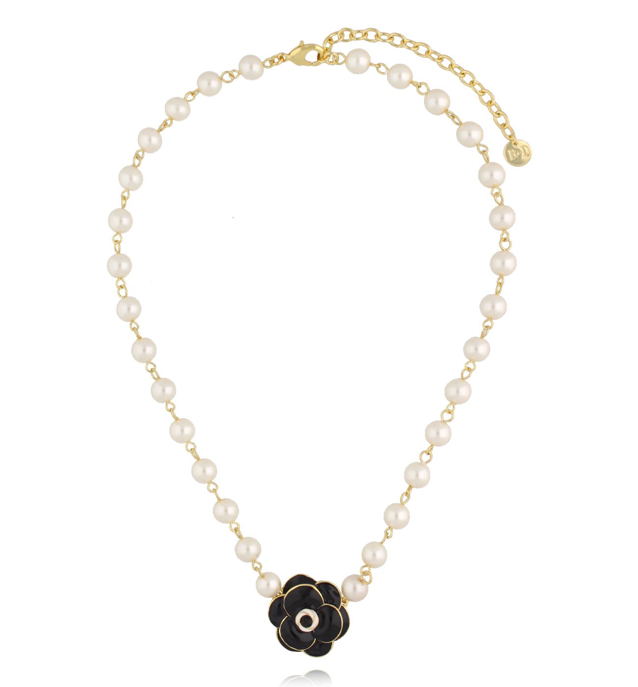 Naszyjnik z perłami i kwiatem NS0374