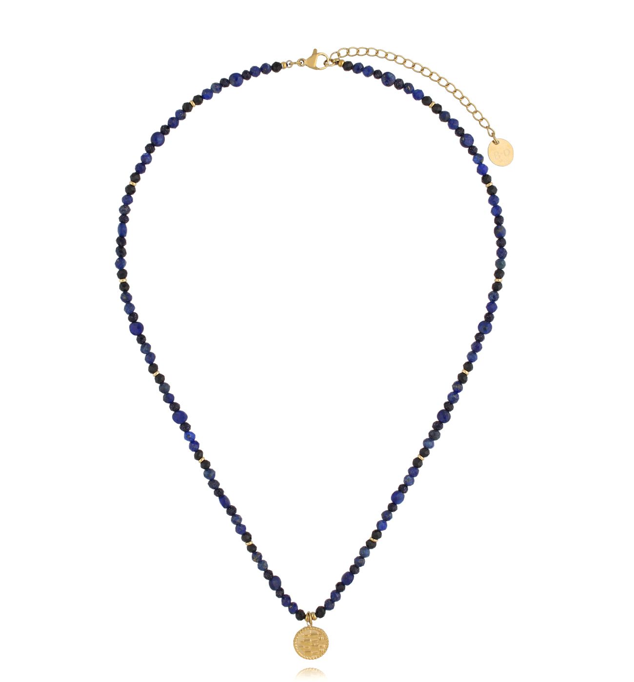 Naszyjnik z lapisami i zawieszką - By Dziubeka