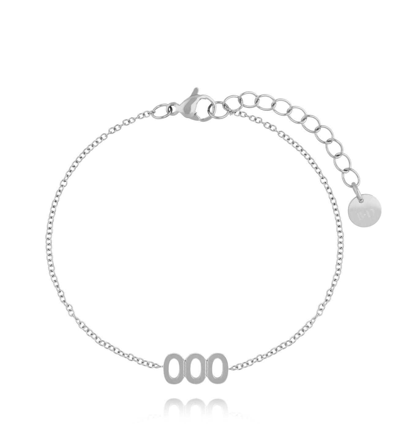 Bransoletka z anielską liczbą 000 srebrna BSA0856