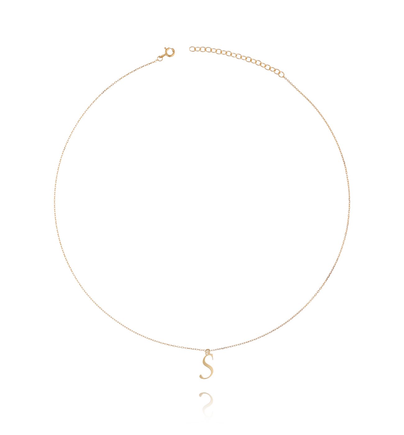 Naszyjnik srebrny pozłacany z literką S NAT0109