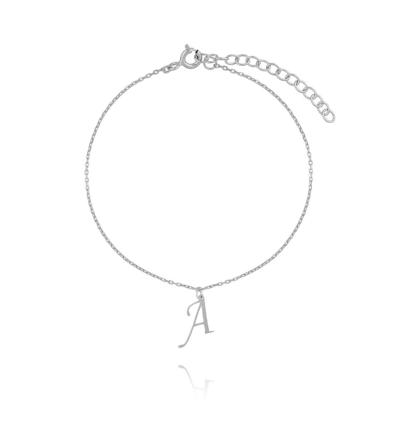 Bransoletka srebrna z literką A BAT0110