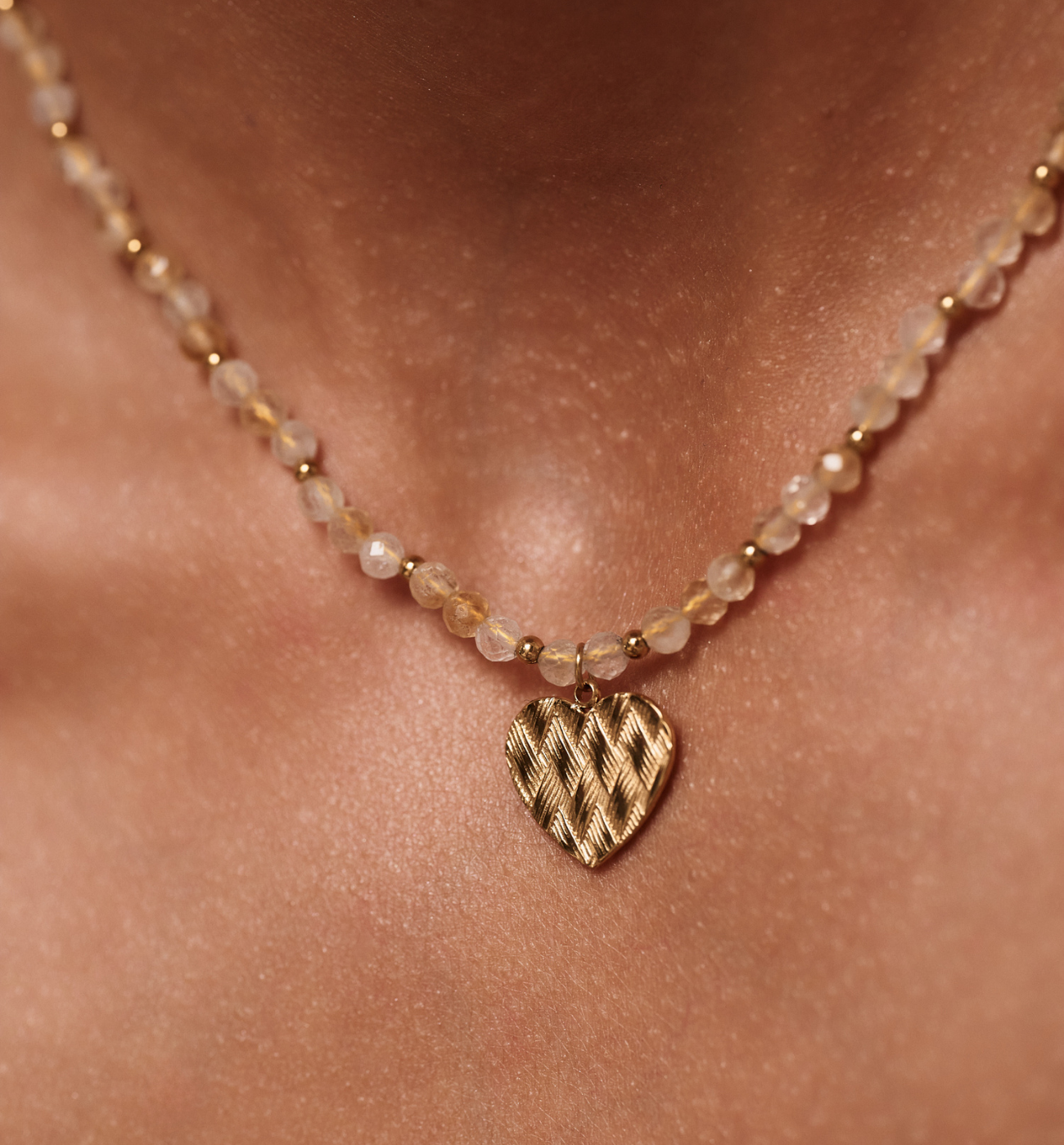 Naszyjnik z cytrynami i sercem - By Dziubeka