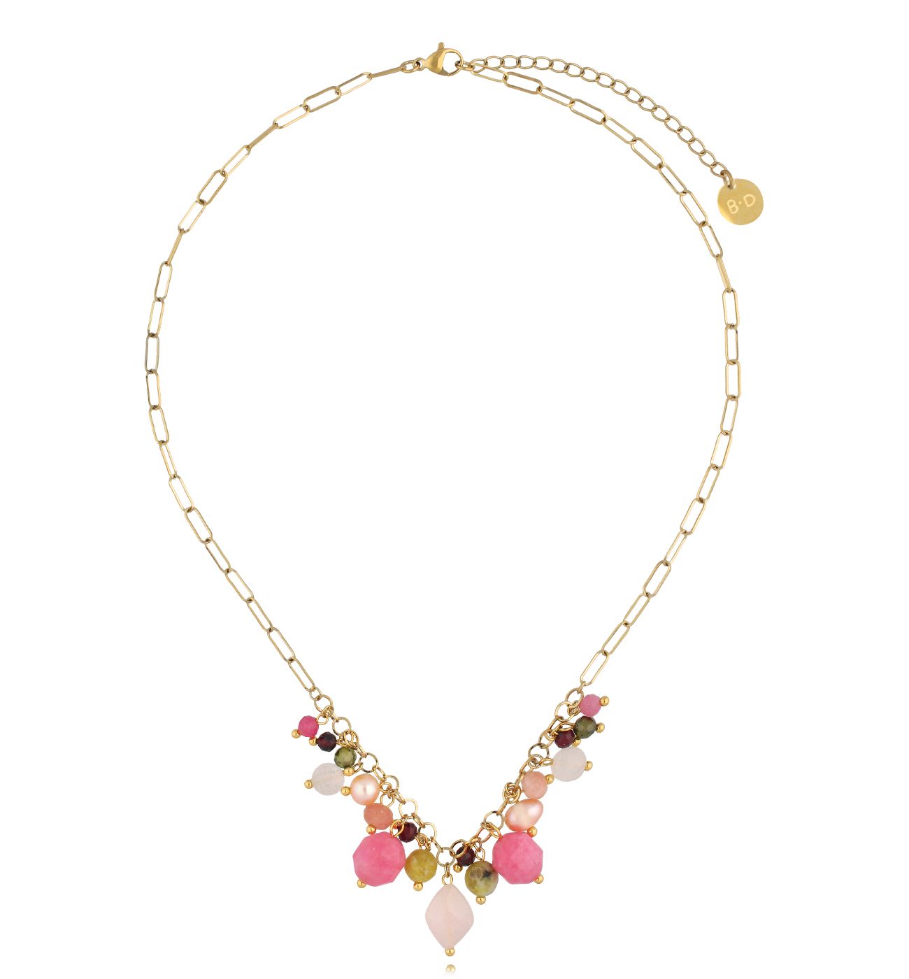Naszyjnik z kamieniami różowy Island Elegance - By Dziubeka