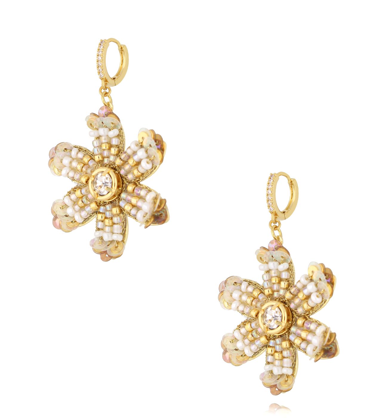 Kolczyki złote kwiatki KSC0139 - By Dziubeka