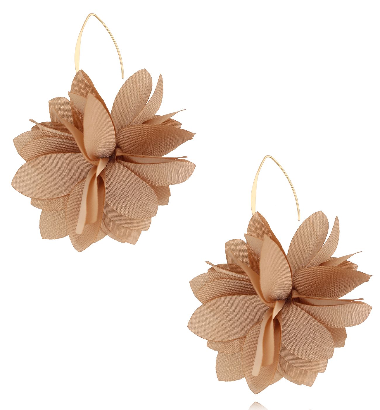 Kolczyki beżowe materiałowe KBL2010