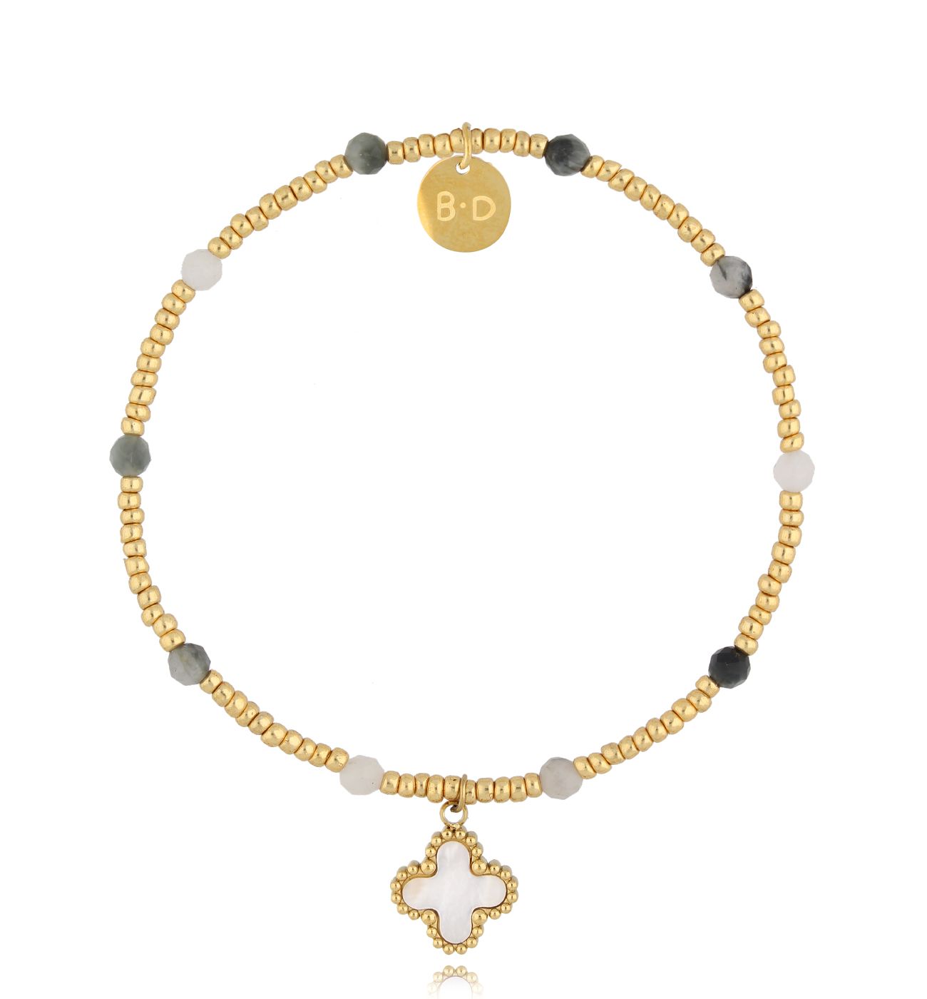 Bransoletka z labradorytami i koniczynką BTW2978