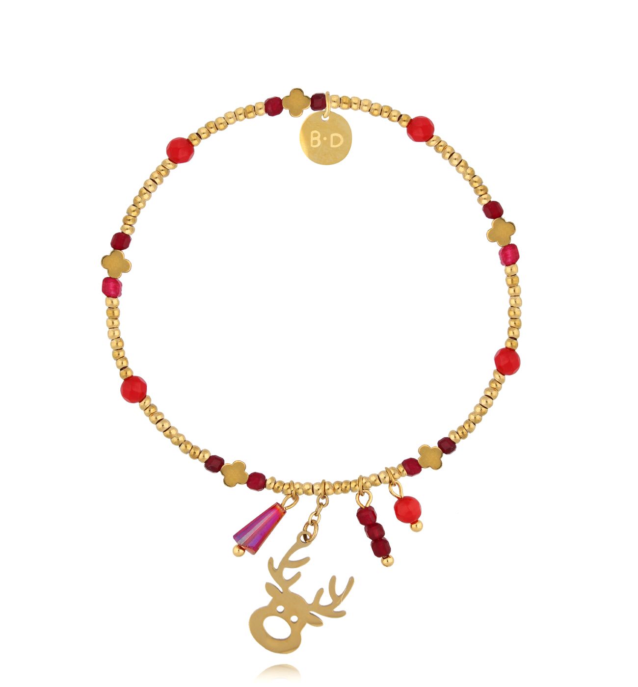 Bransoletka czerwona z reniferem BTW3218