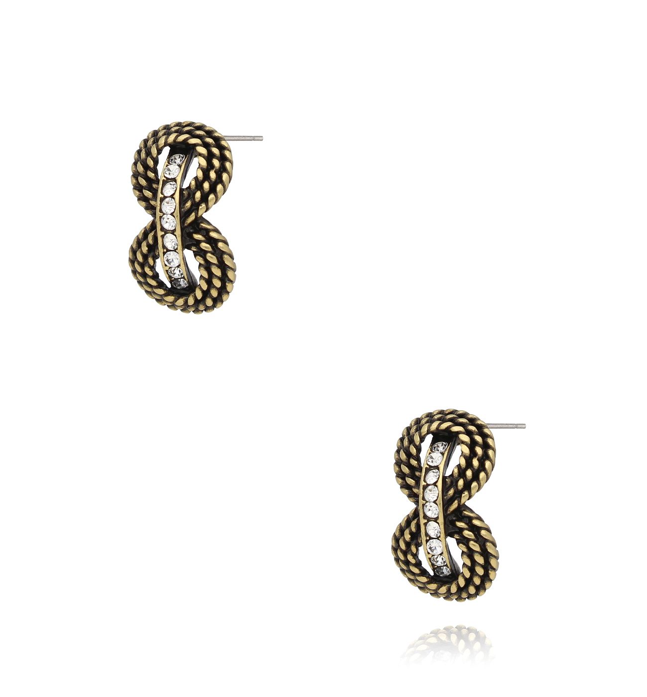 Kolczyki antyczne z nieskończonością złote Fabiane - By Dziubeka