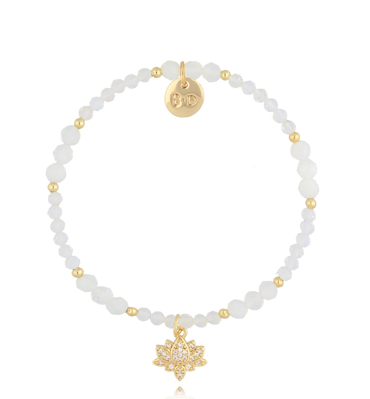 Bransoletka z opalami syntetycznymi i kwiatem lotosu Iben BTW2279