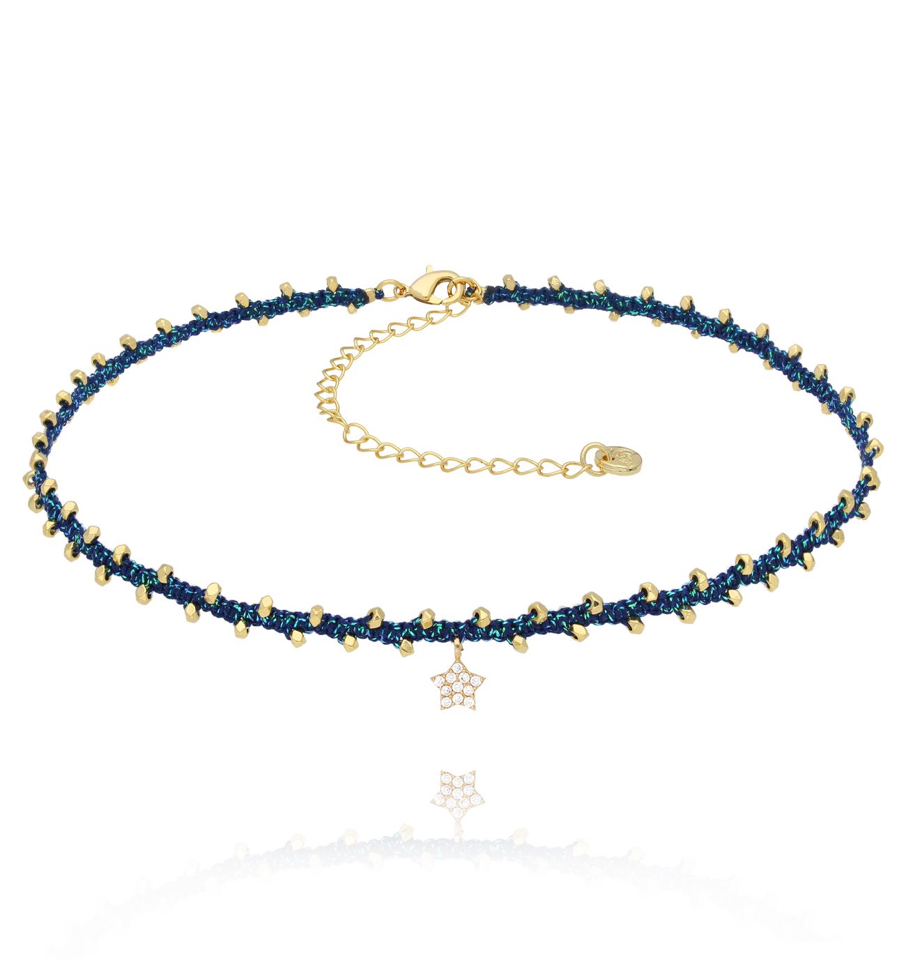 Naszyjnik granatowy z gwiazdką - By Dziubeka