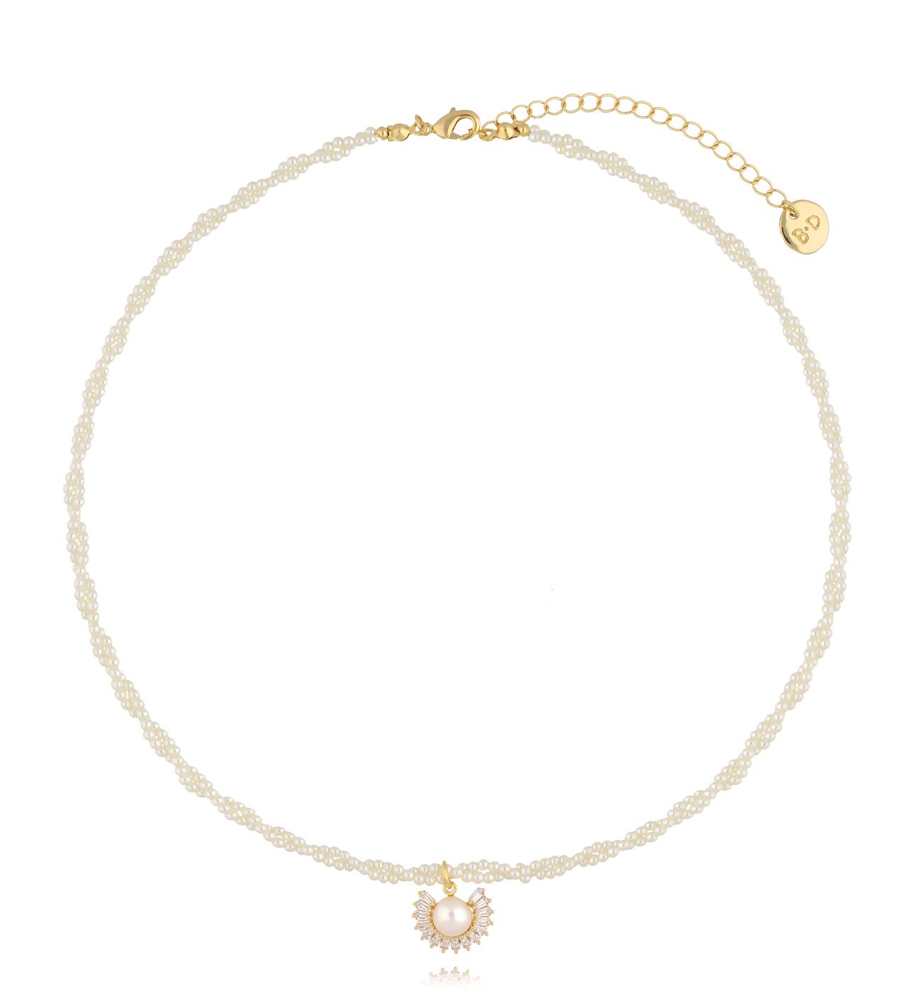 Naszyjnik z perełkami i zawieszką z perłą i cyrkoniami NLU0051