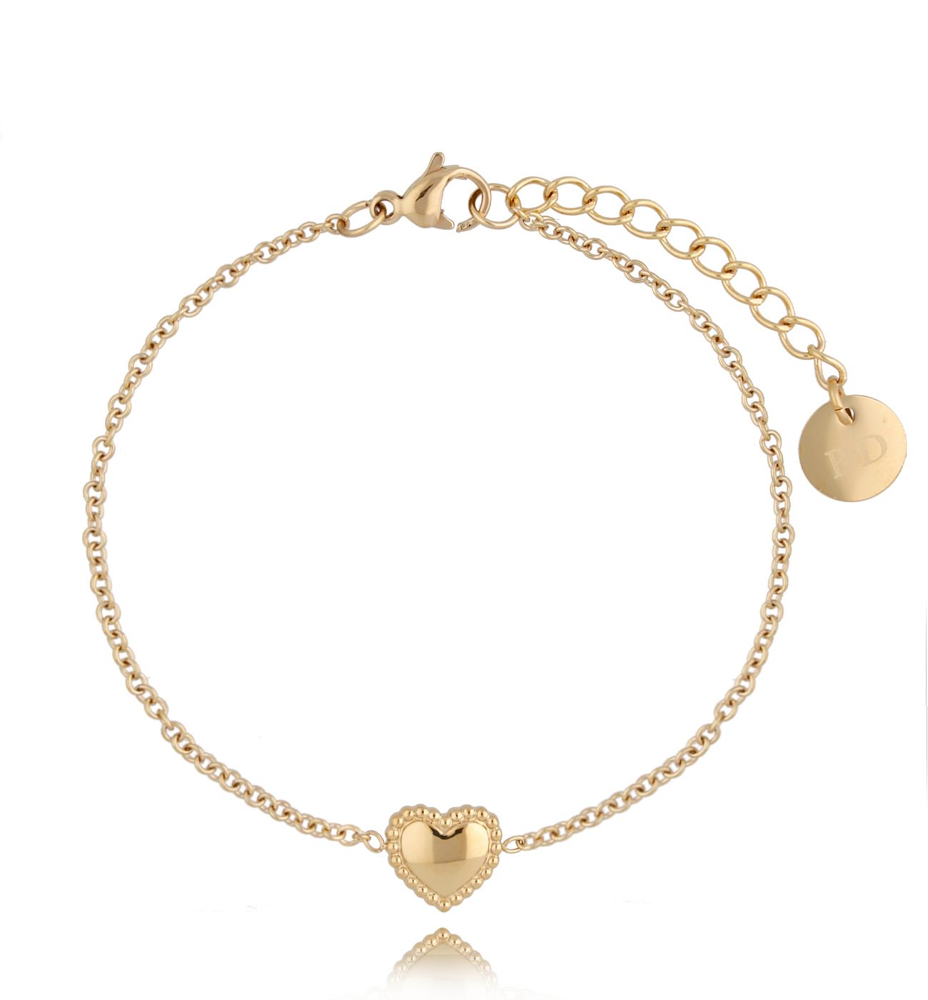 Bransoletka z sercem pozłacana Sweet Love BSA0205