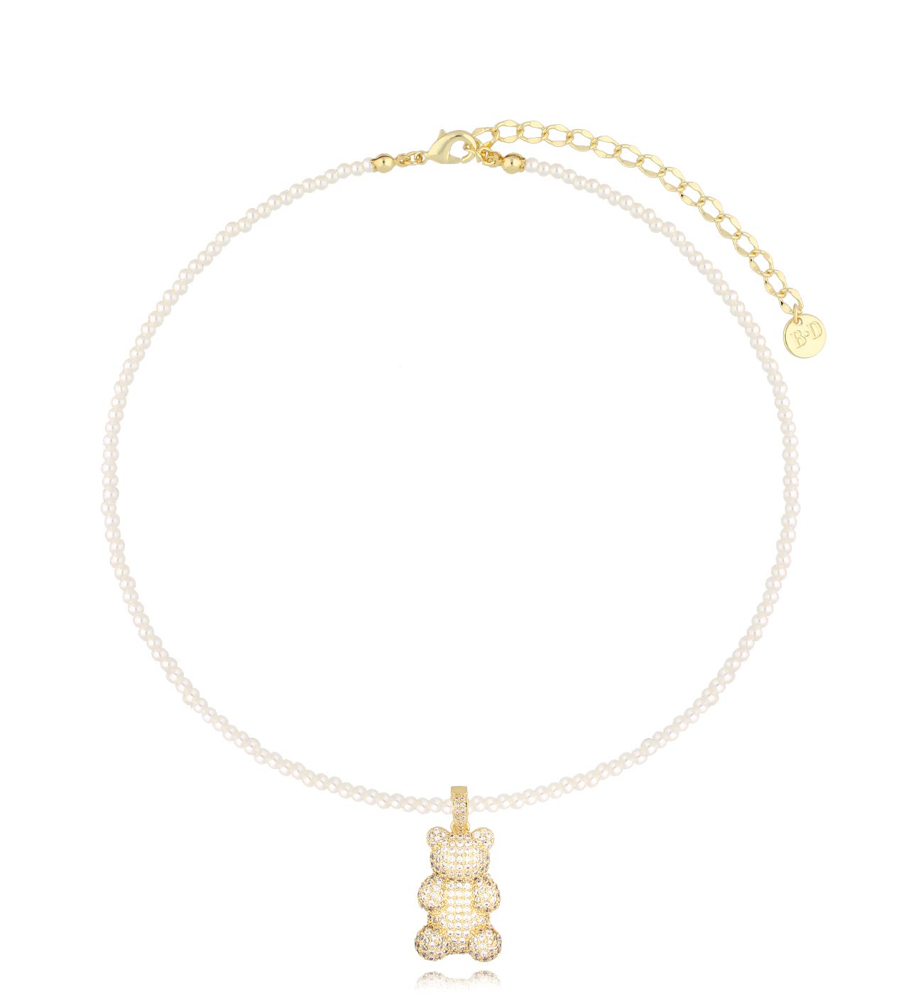 Naszyjnik z perłami i misiem Bears NPE0183