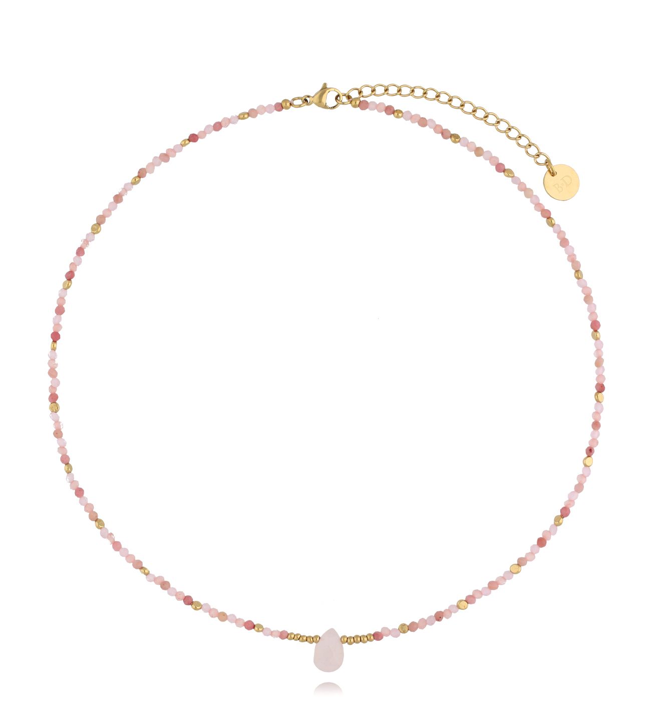 Naszyjnik z różowymi kwarcami NSC0537