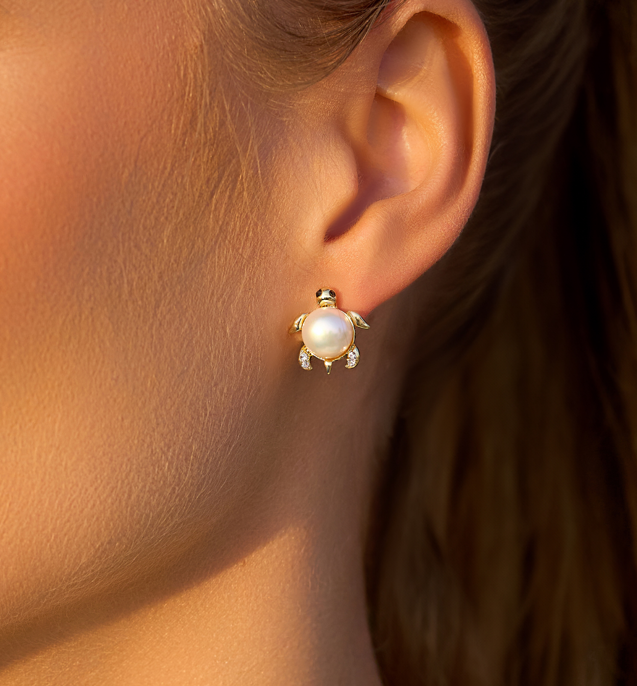 Kolczyki z perłowymi żółwiami Pearl Turtles KSS1419