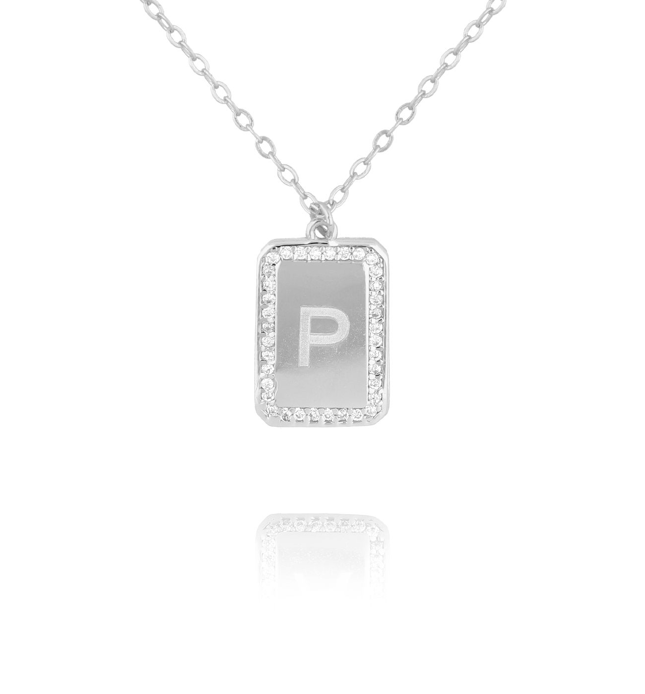 Naszyjnik z literką P srebrny NCA0058 - By Dziubeka
