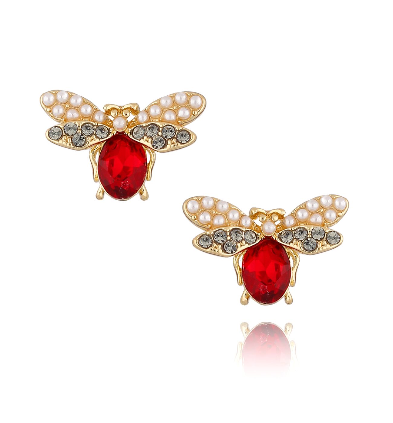 Kolczyki złote owady z cyrkoniami 7 - By Dziubeka