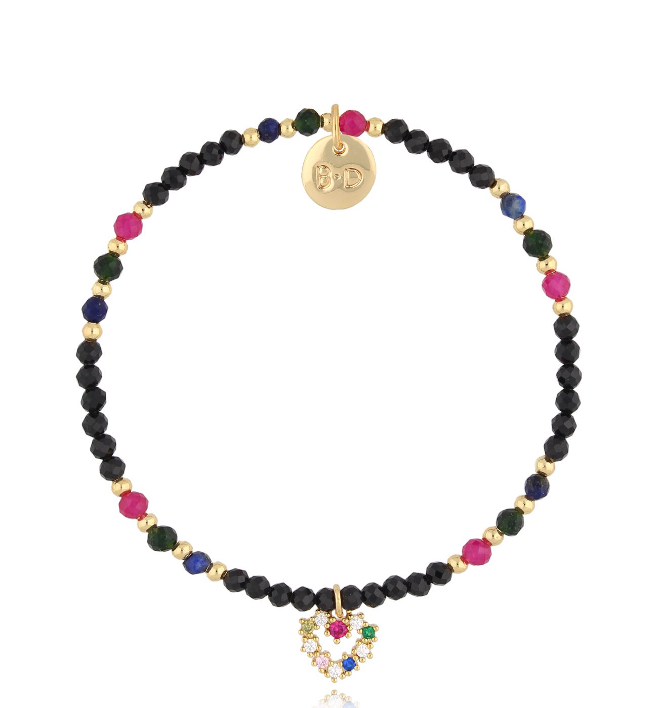 Bransoletka z turmalinami i sercem Meknes - By Dziubeka