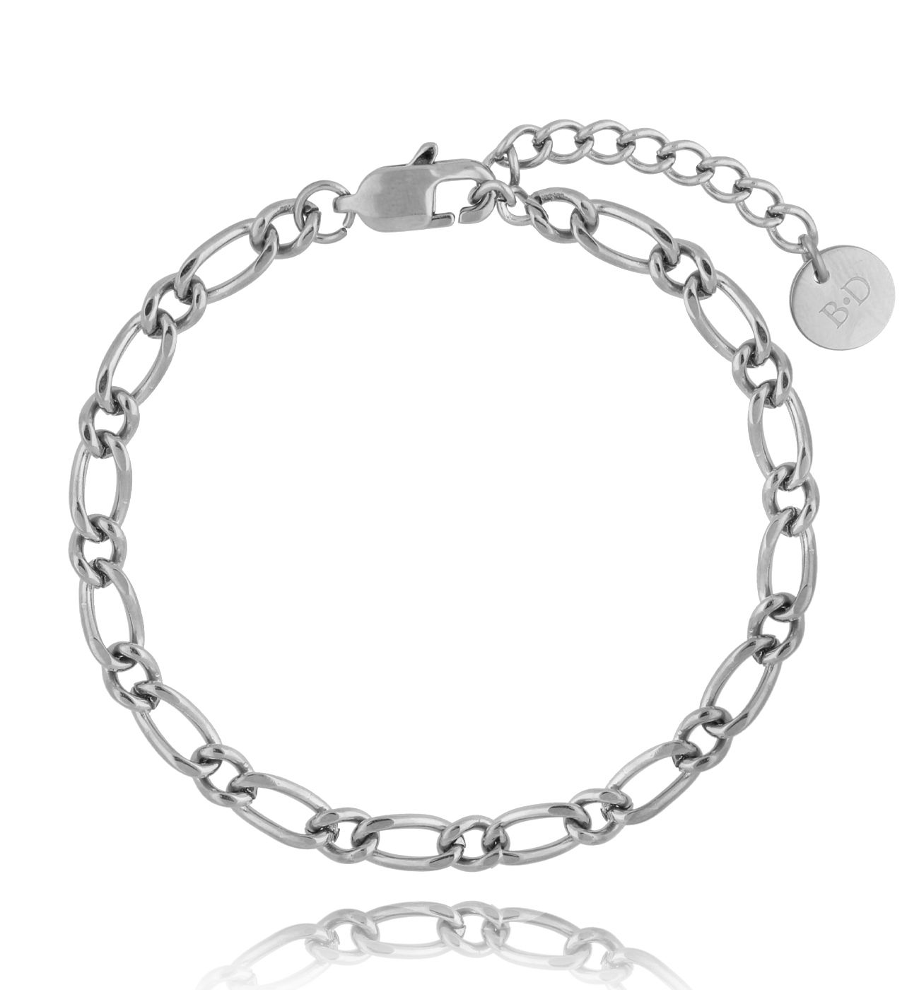 Bransoletka srebrny łańcuch ze stali szlachetnej BSA0157