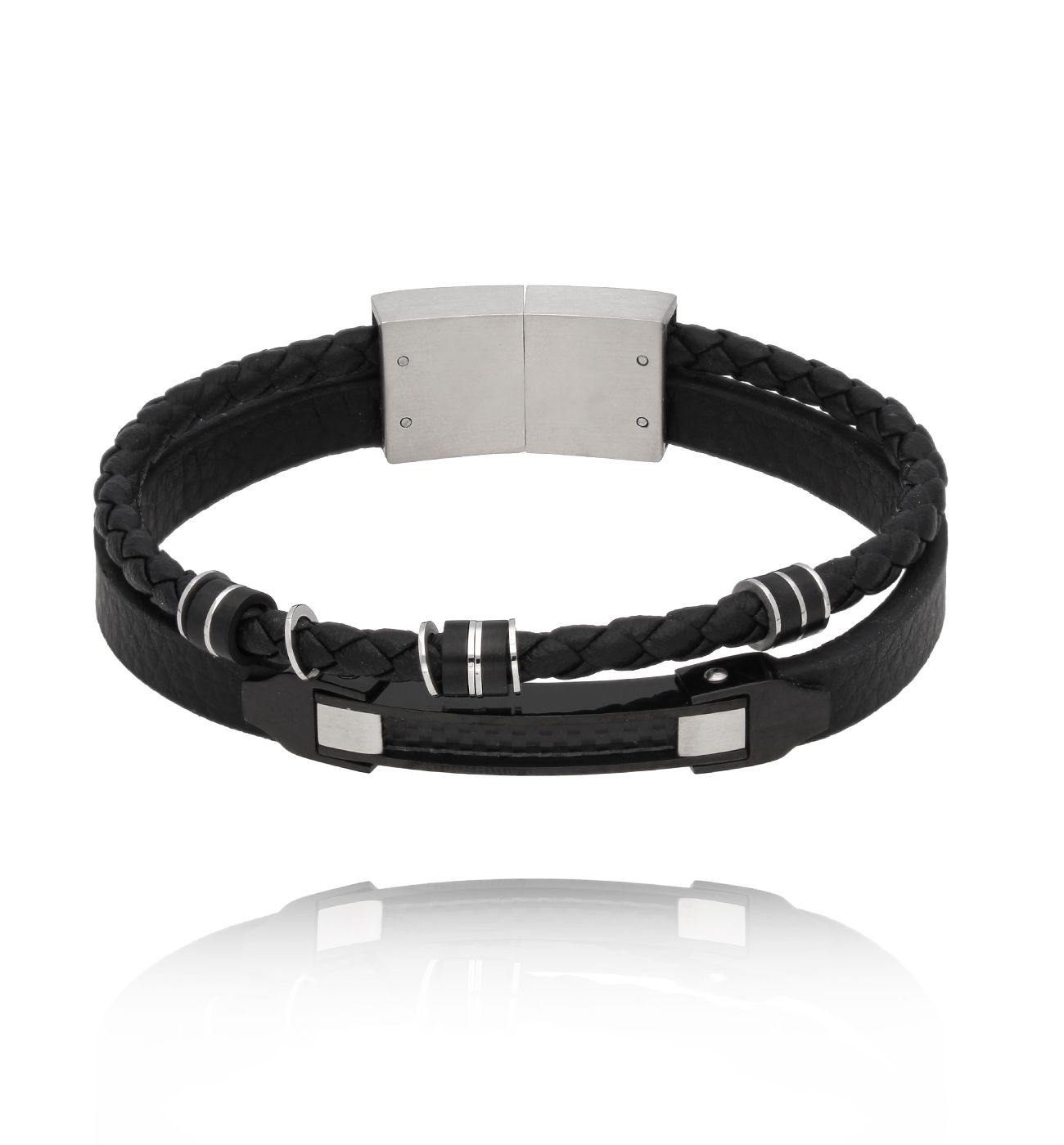 Bransoletka męska czarna Jorge BMITC0779
