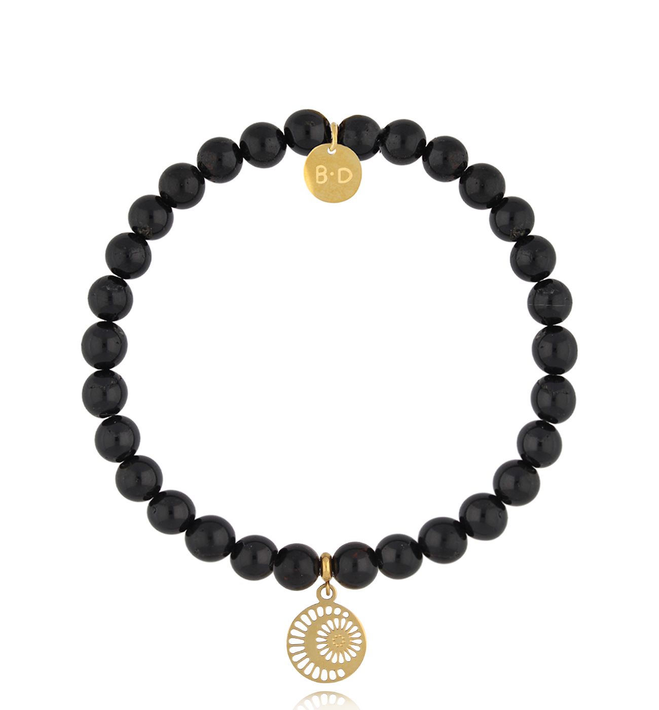 Bransoletka czarna z turmalinami Astrid - By Dziubeka