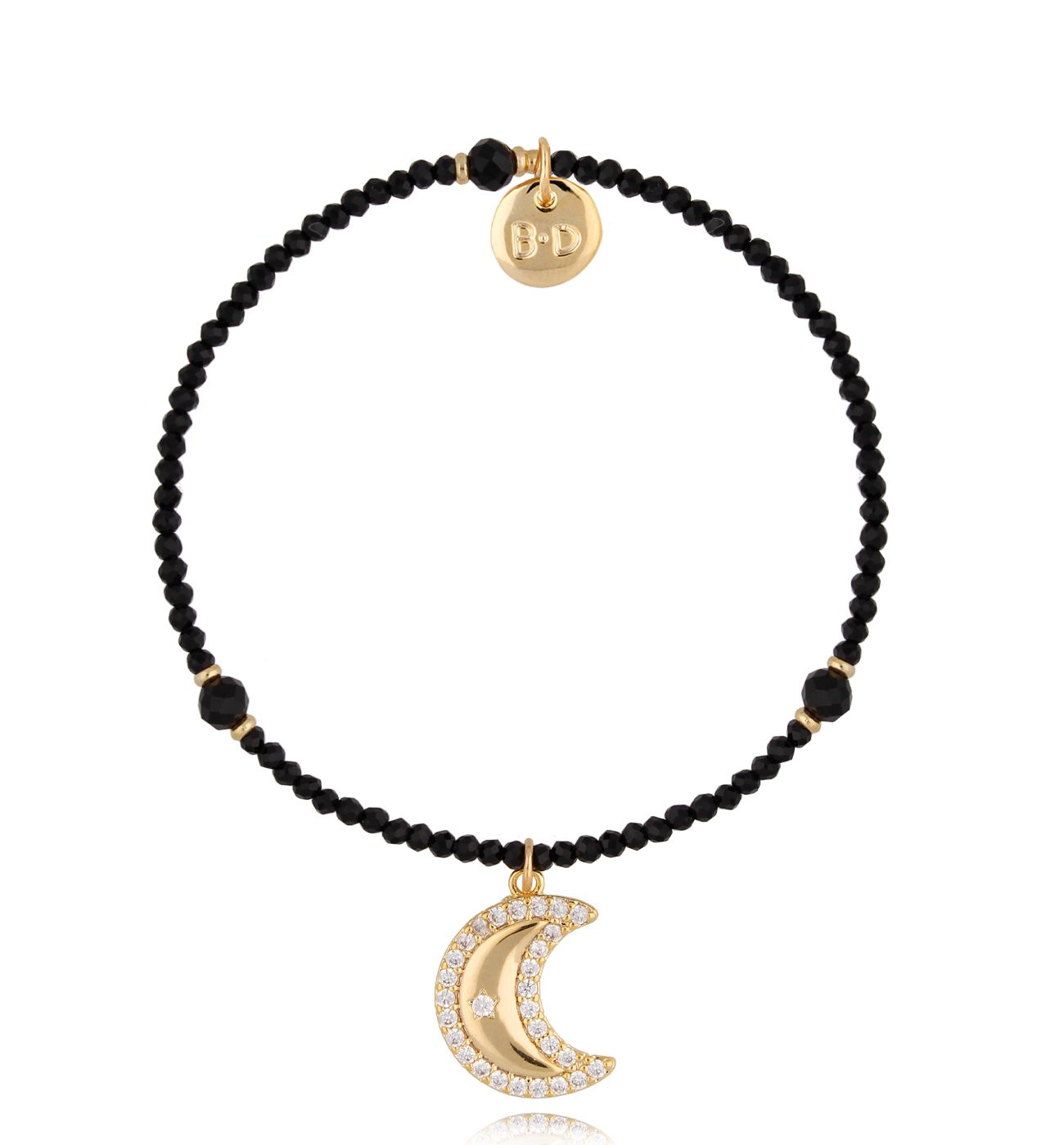 Bransoletka czarna z księżycem Brillant Moon BTW1370