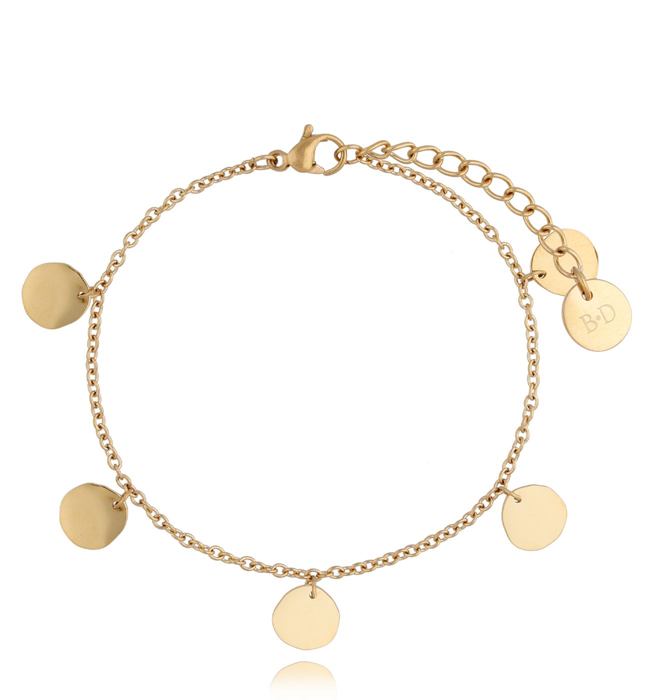 Bransoletka złota z dyskami Disks - By Dziubeka