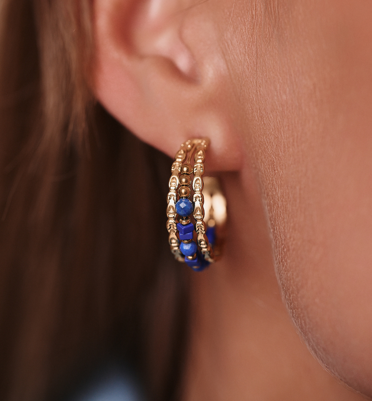 Kolczyki koła z sodalitami KEA0035 - By Dziubeka