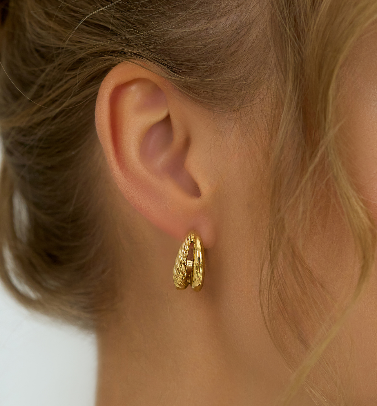 Kolczyki złote okrągłe Stainless Beauty KSA1769