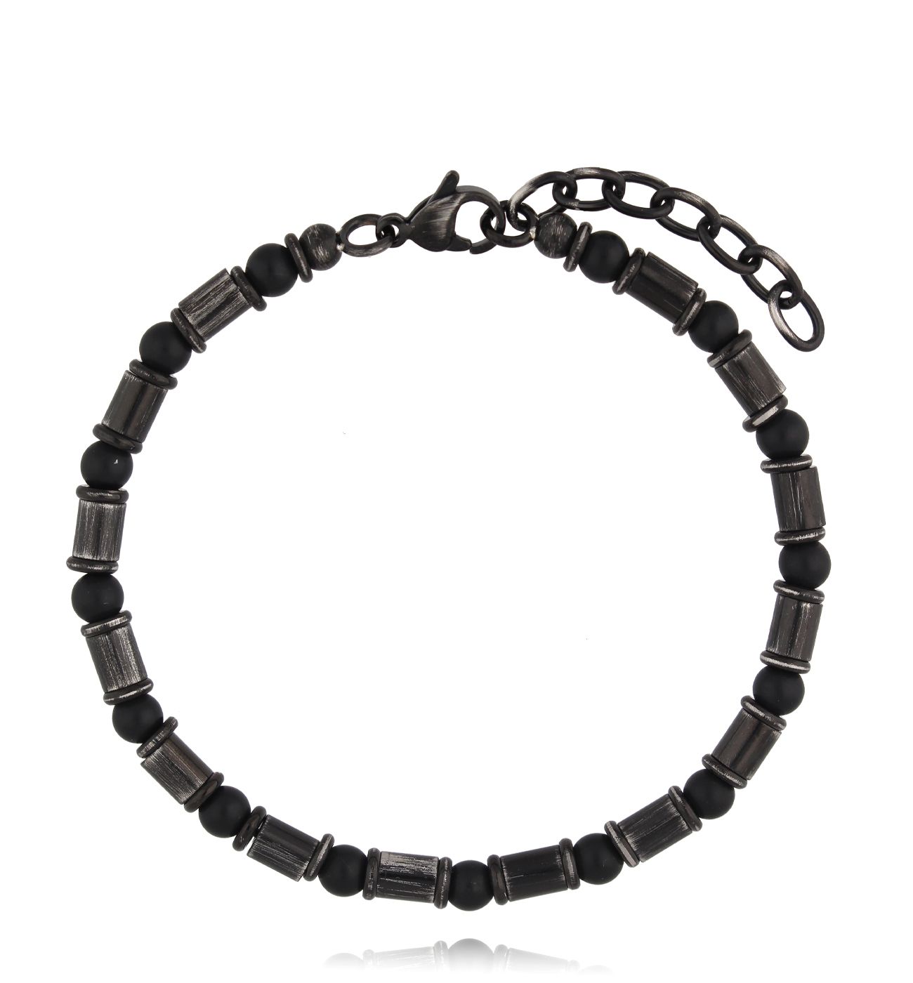 Bransoletka męska z agatami 43 - By Dziubeka