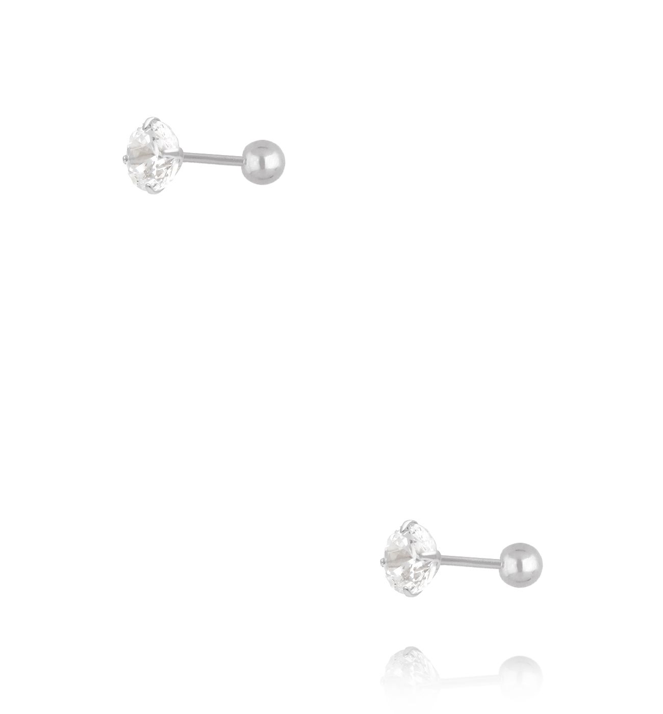 Kolczyki z białą cyrkonią w srebrze KCA0127 - By Dziubeka