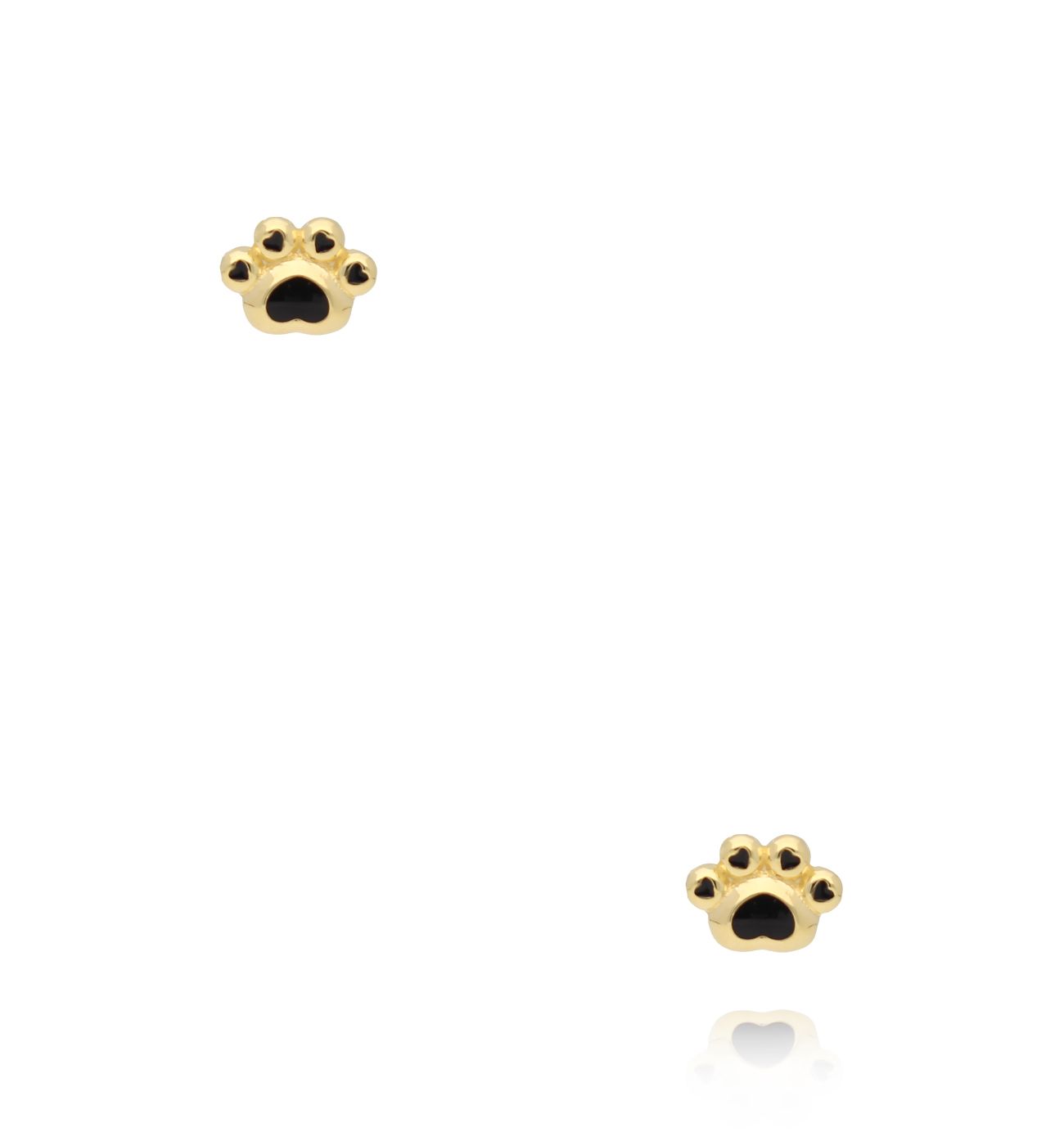 Kolczyki z łapkami złote z czarną emalią KCA0130