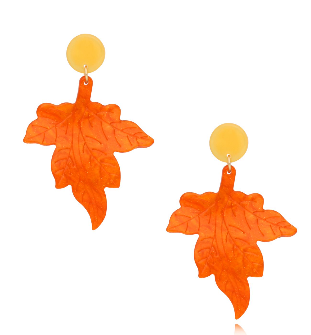 Kolczyki pomarańczowe liście Dayrta KZA0069 - By Dziubeka