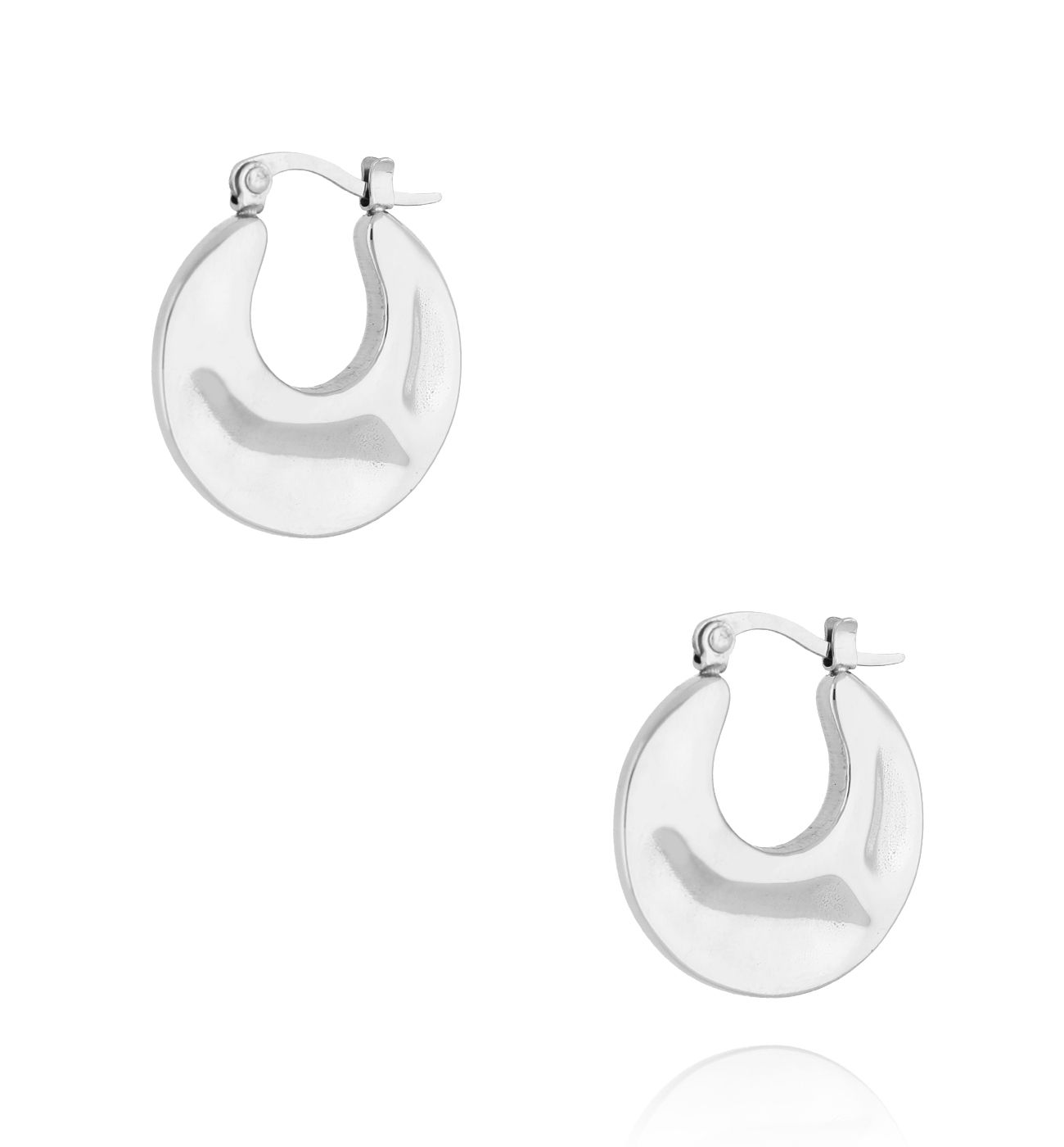 Kolczyki koła srebrne owalne Polvere di Stelle - By Dziubeka