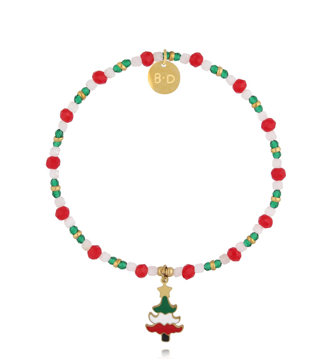 Bransoletka świąteczna z choinką - By Dziubeka