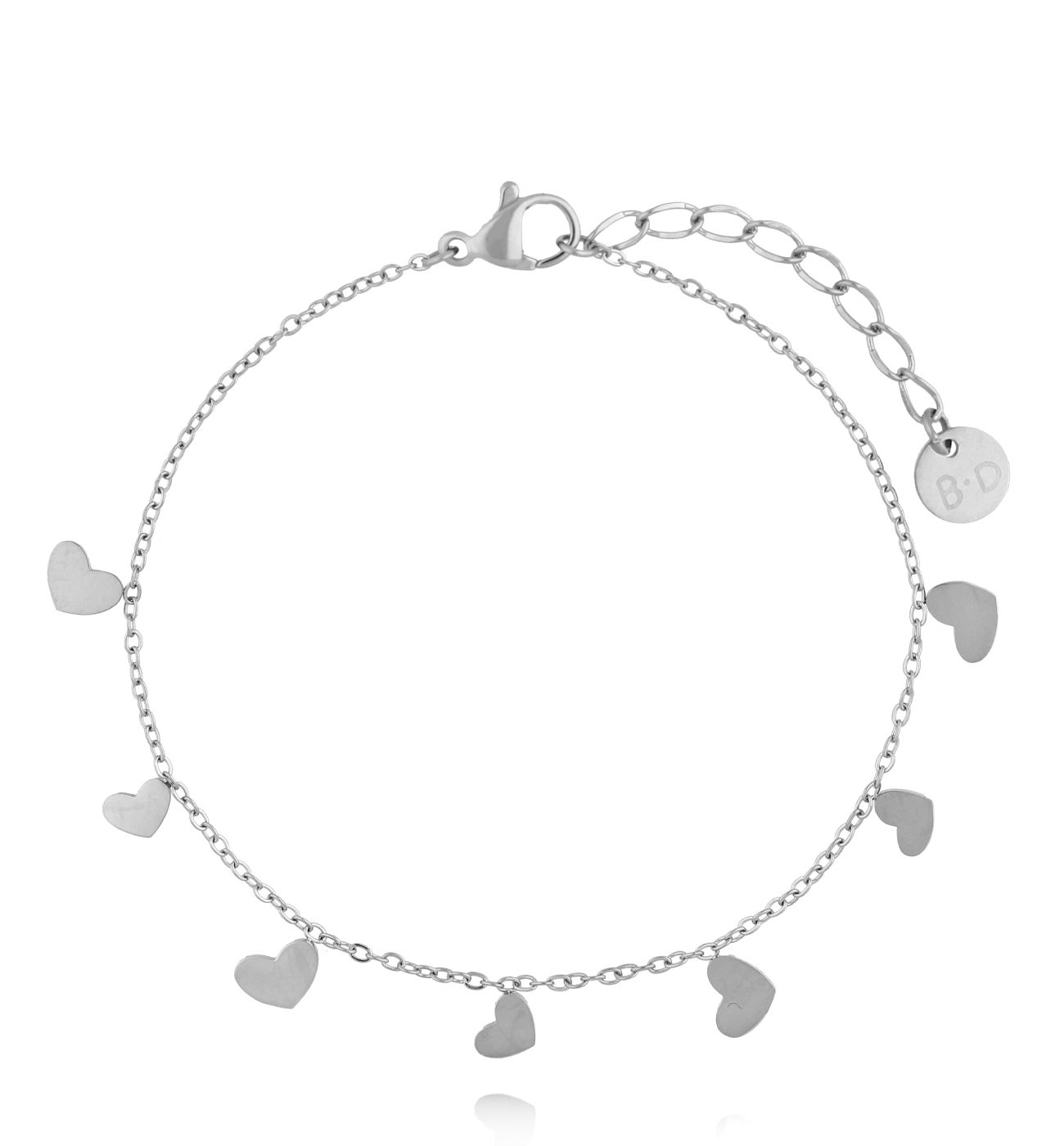 Bransoletka z serduszkami srebrna BSY0342