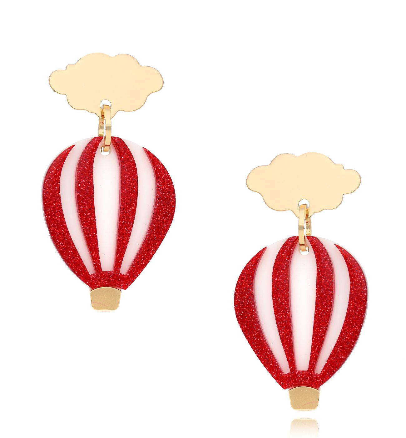 Kolczyki z czerwonymi balonami Travel Lover KZA0119 - By Dziubeka