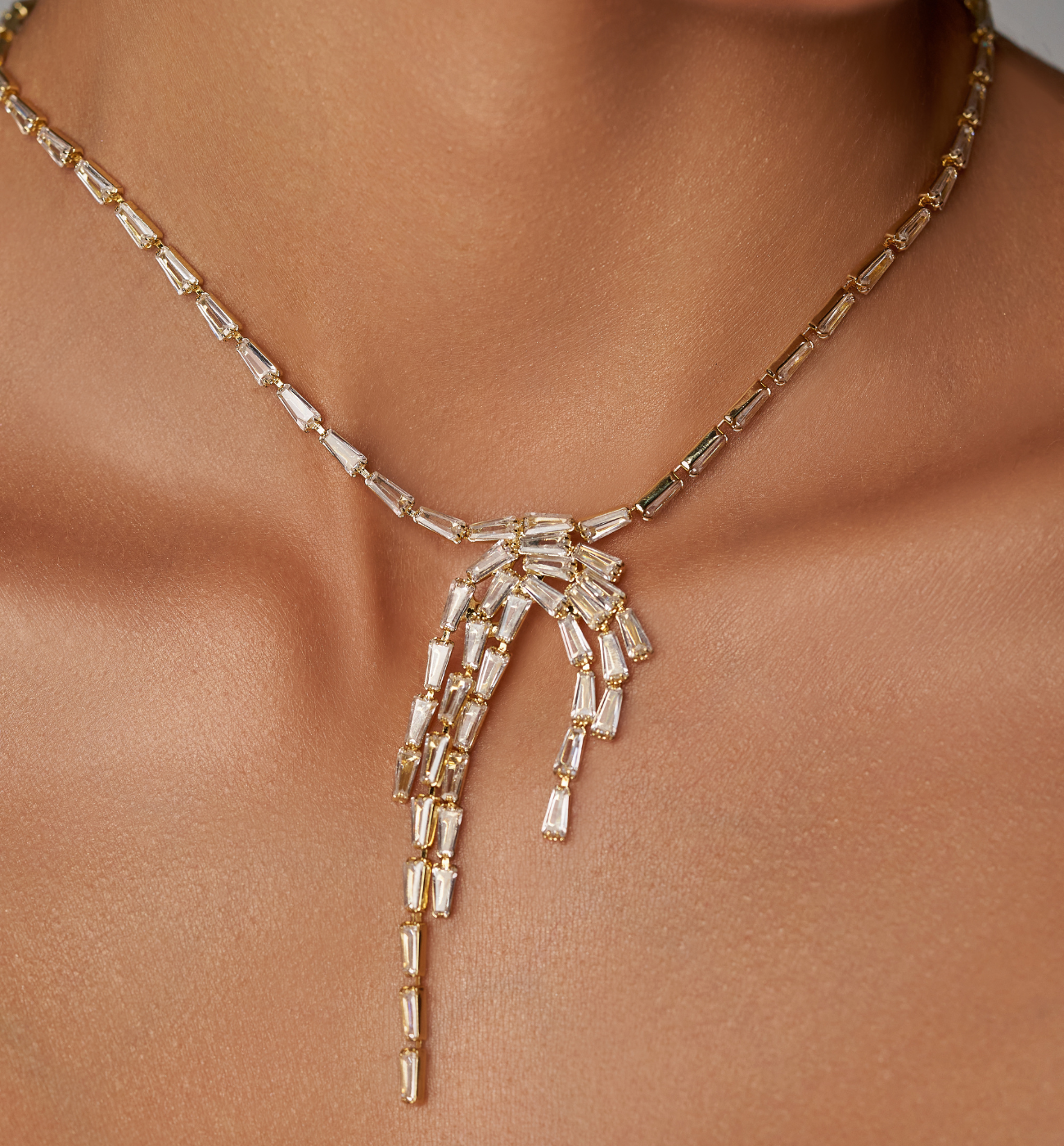 Naszyjnik złoty z kryształkami Samantha NS0226